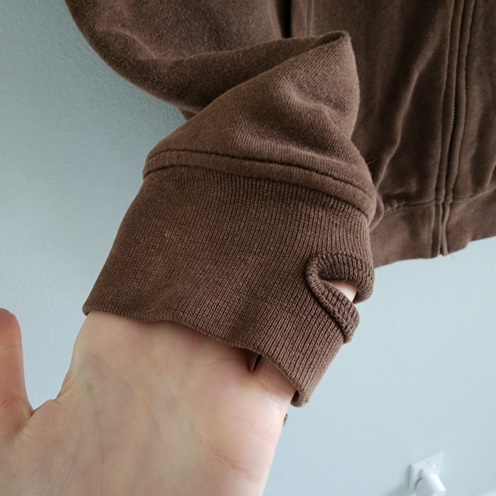 Brown Fleece Lined Hoodie - Picture 3 of 7